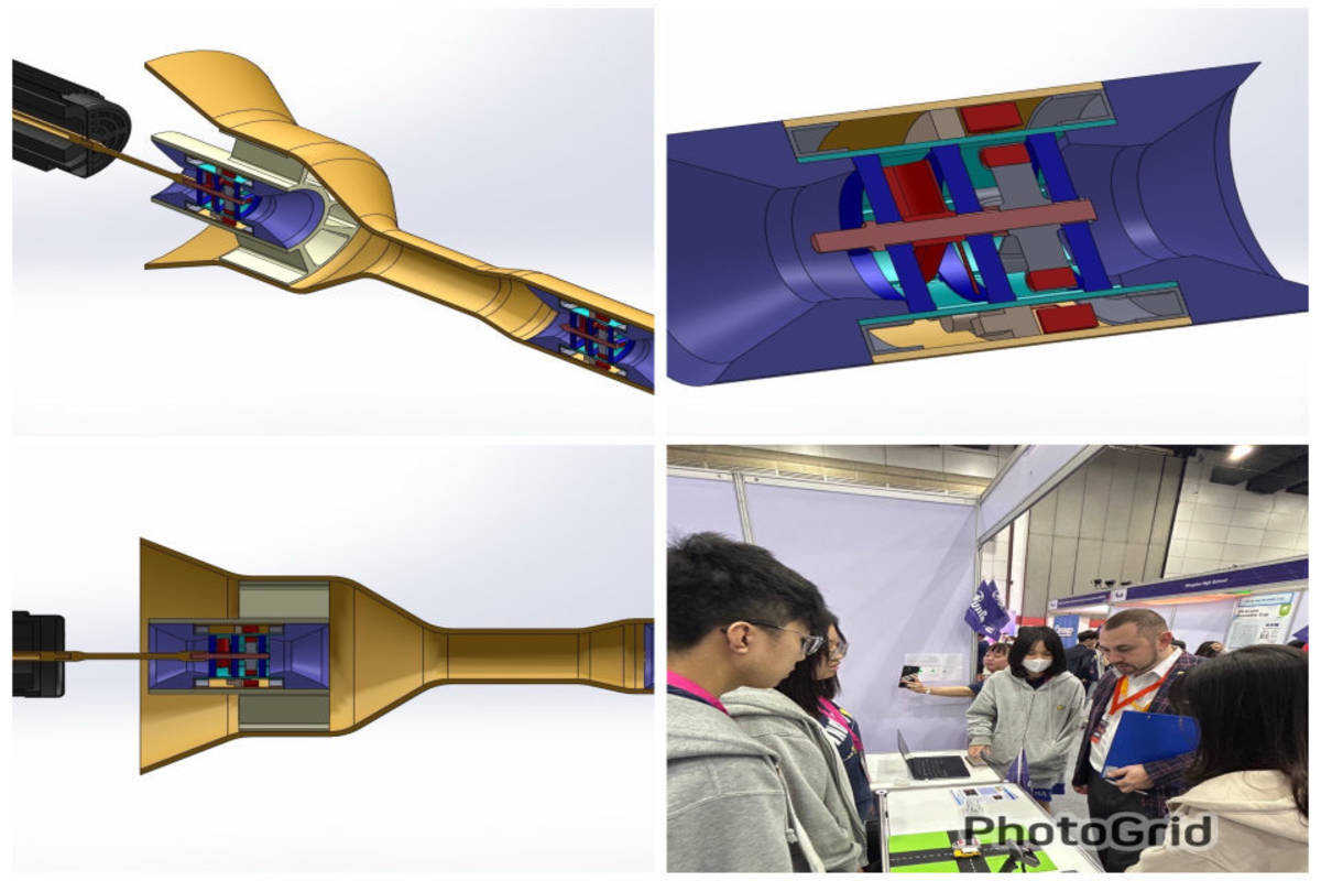 明道中學學生研發的「流體力學電功擴增轉換器」，在泰國國際發明展奪金。（圖:明道中學提供）
