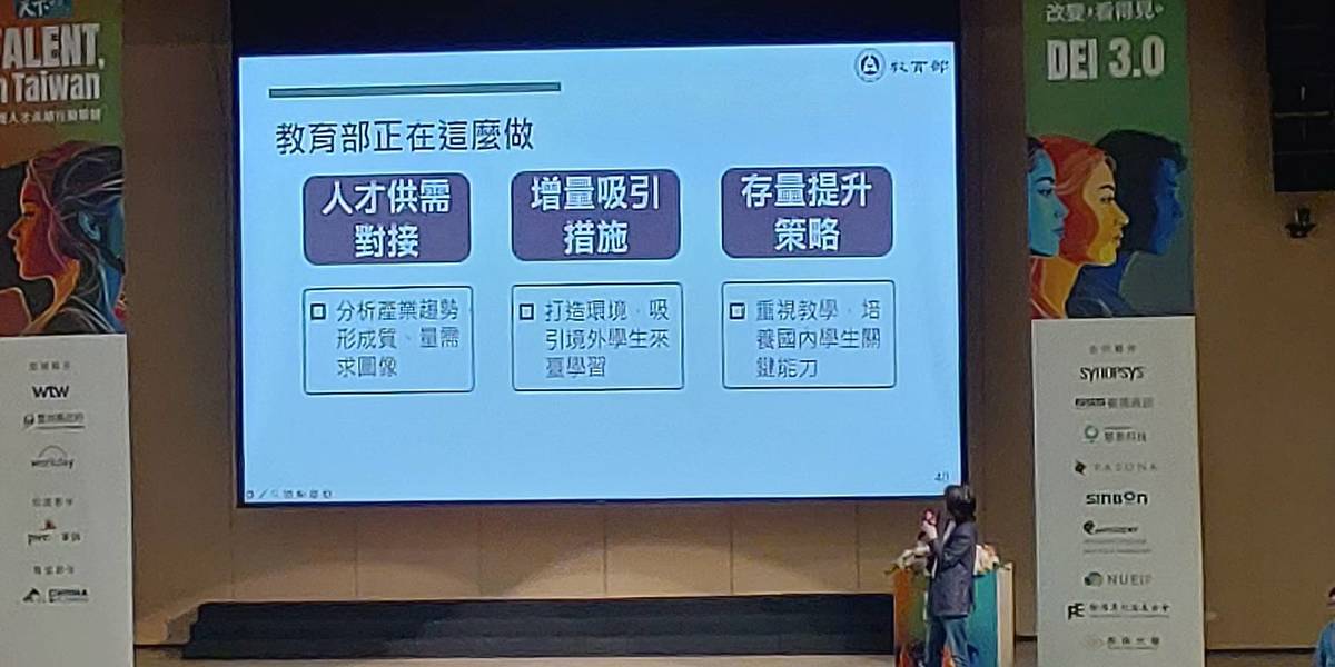 教育部政務次長葉丙成出席由天下雜誌所舉辦的2025DEI管理實戰論壇進行演講