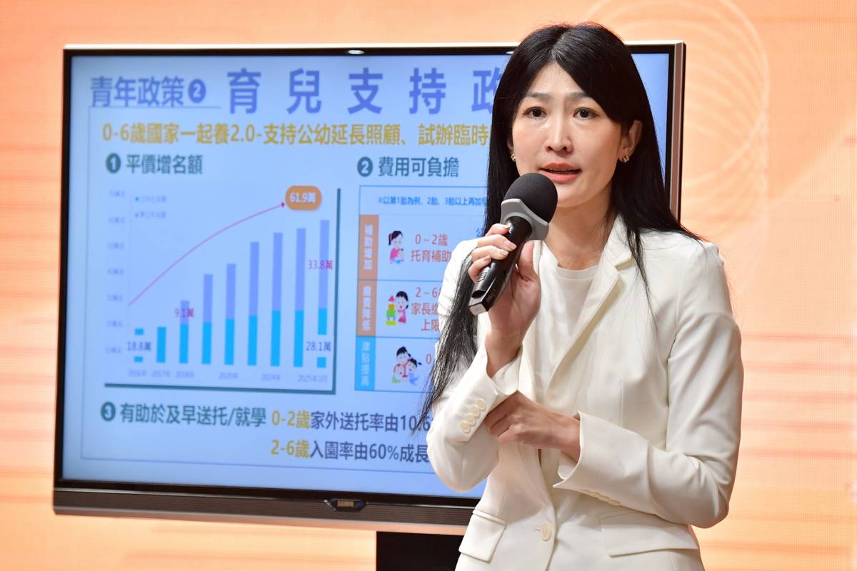 教育部青年署副署長諶亦聰說明政府挺青年相關政策。(行政院提供)