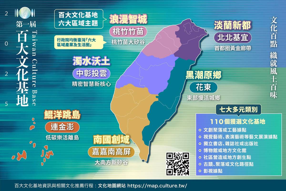 文化部百大文化基地地圖