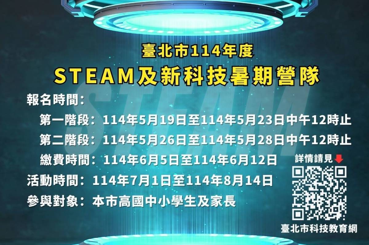 北市推出114年暑期STEAM及新科技教育營隊活動