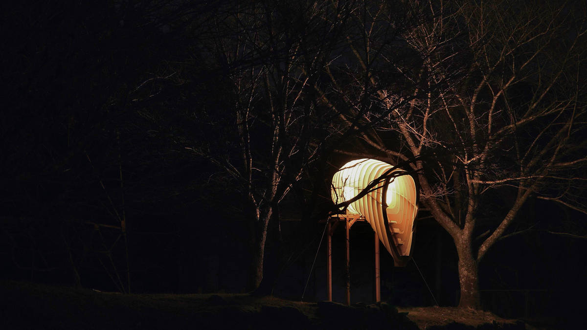 實踐大學建築設計學系二年級學生賴頫創作的《牆上的 空 與 間》。(照片由實踐大學建築設計學系提供)