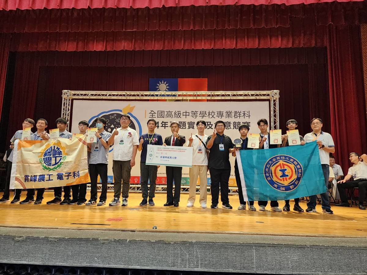 大安高工電機科學生榮獲114年度全國專題實作及創意競賽專題組第一名