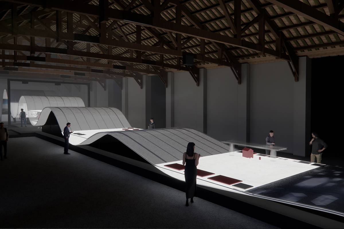 「有河之靈」展區示意圖。透過文化多樣性的水神靈傳說，描繪出水自然信仰的精神性。(文化部提供)