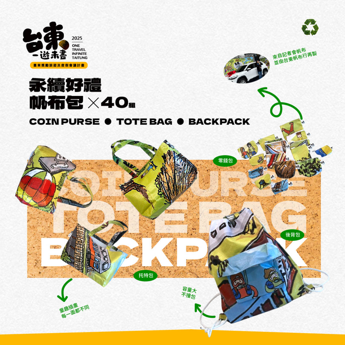 臺東一遊未盡 限量臺東再製帆布包