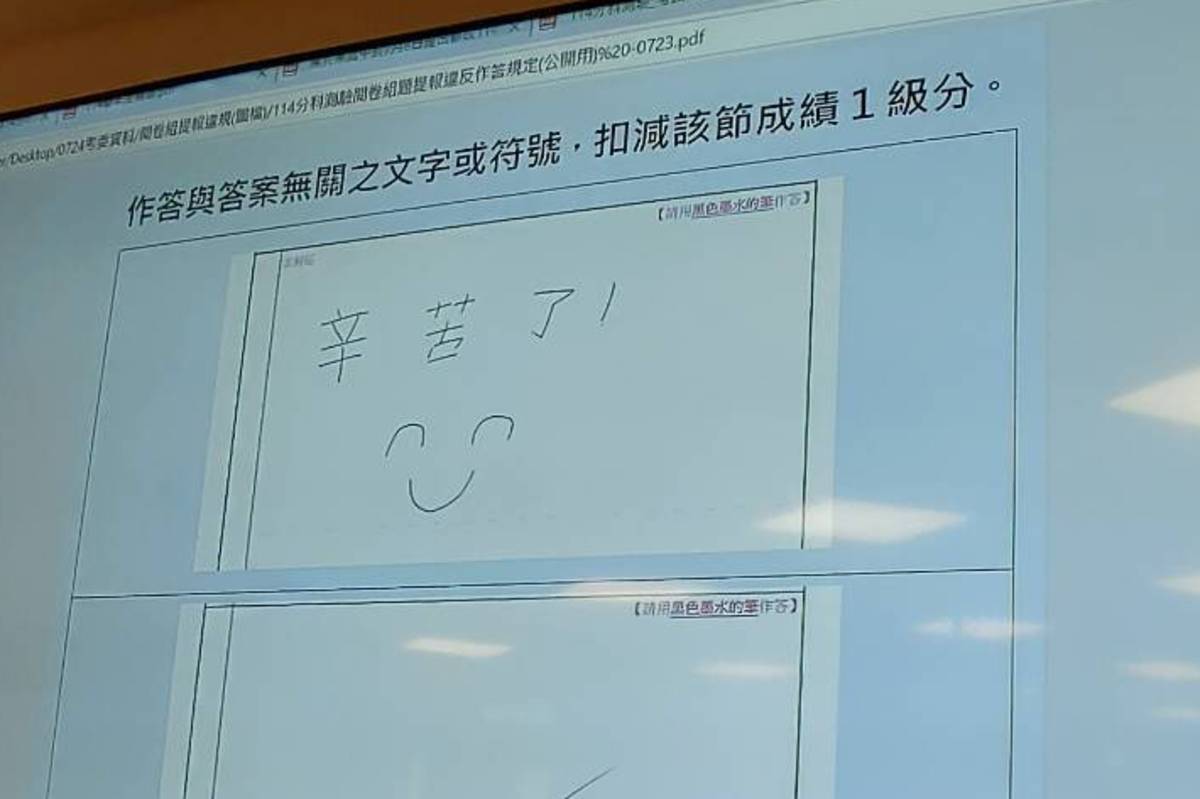 分科測驗今審議違規案件 考生卷寫「辛苦了」違規