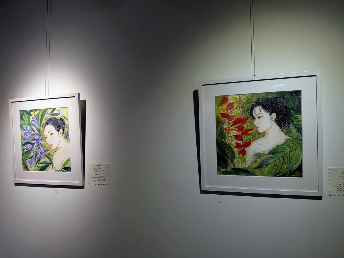 洪千玉老師「花語系列」彩墨作品