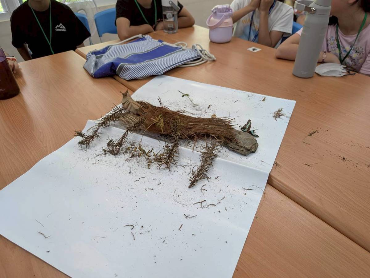 孩子們將寶物拚成山羌