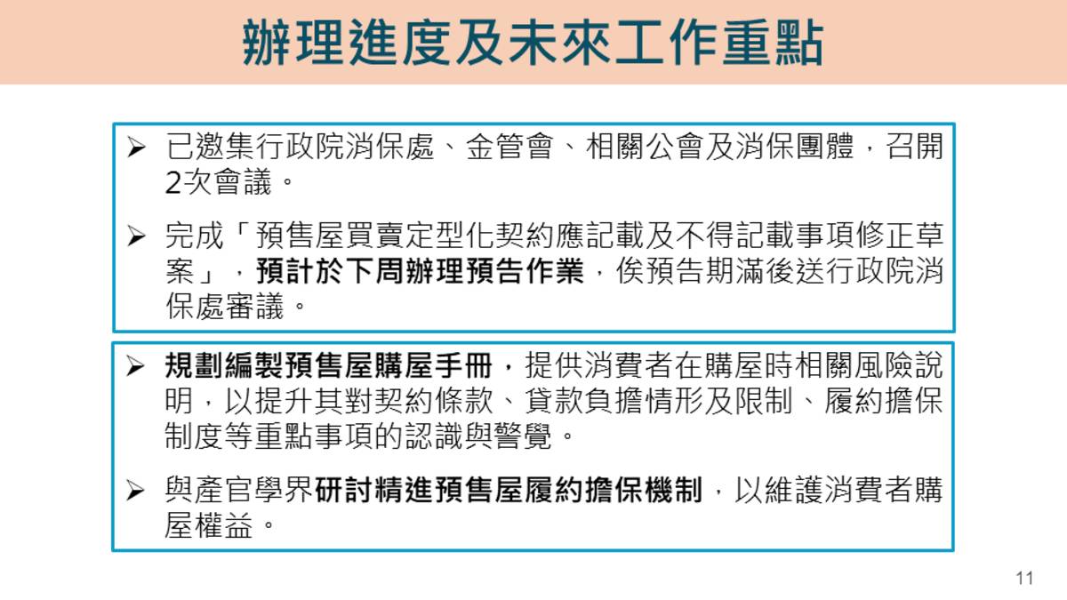 辦理進度及未來工作重點