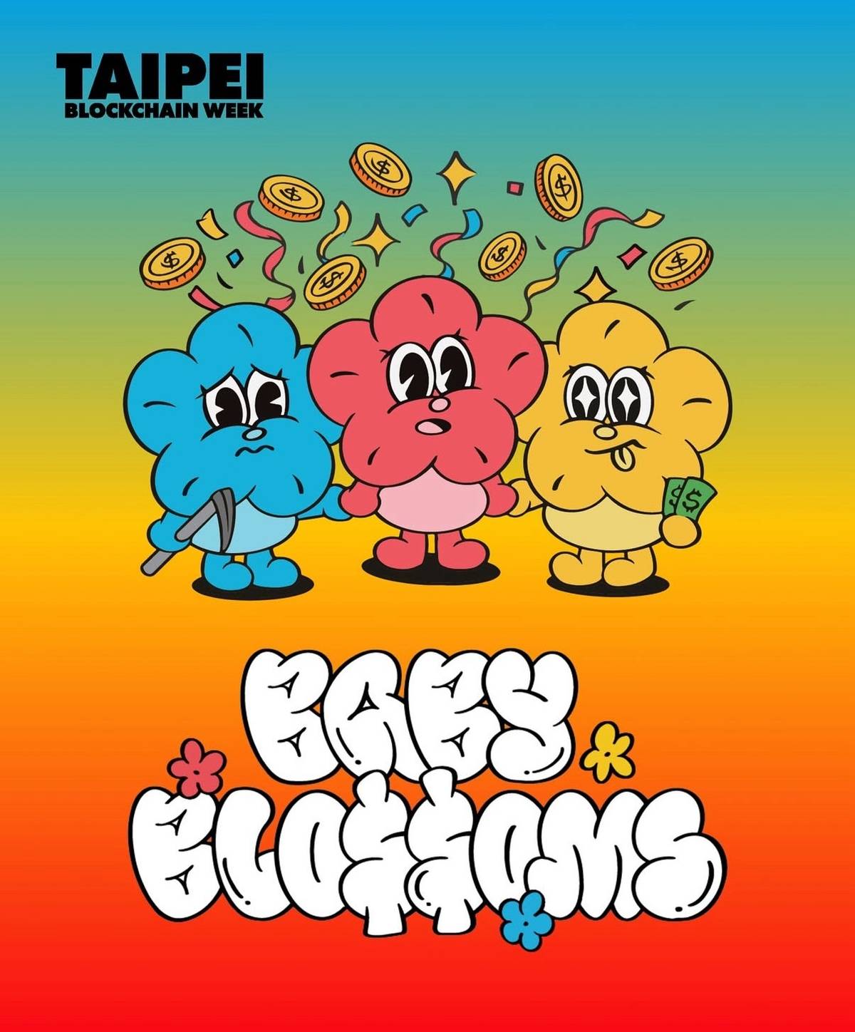 臺北區塊鏈週官方吉祥物 BABY BLO$$OM「有錢花」首次亮相