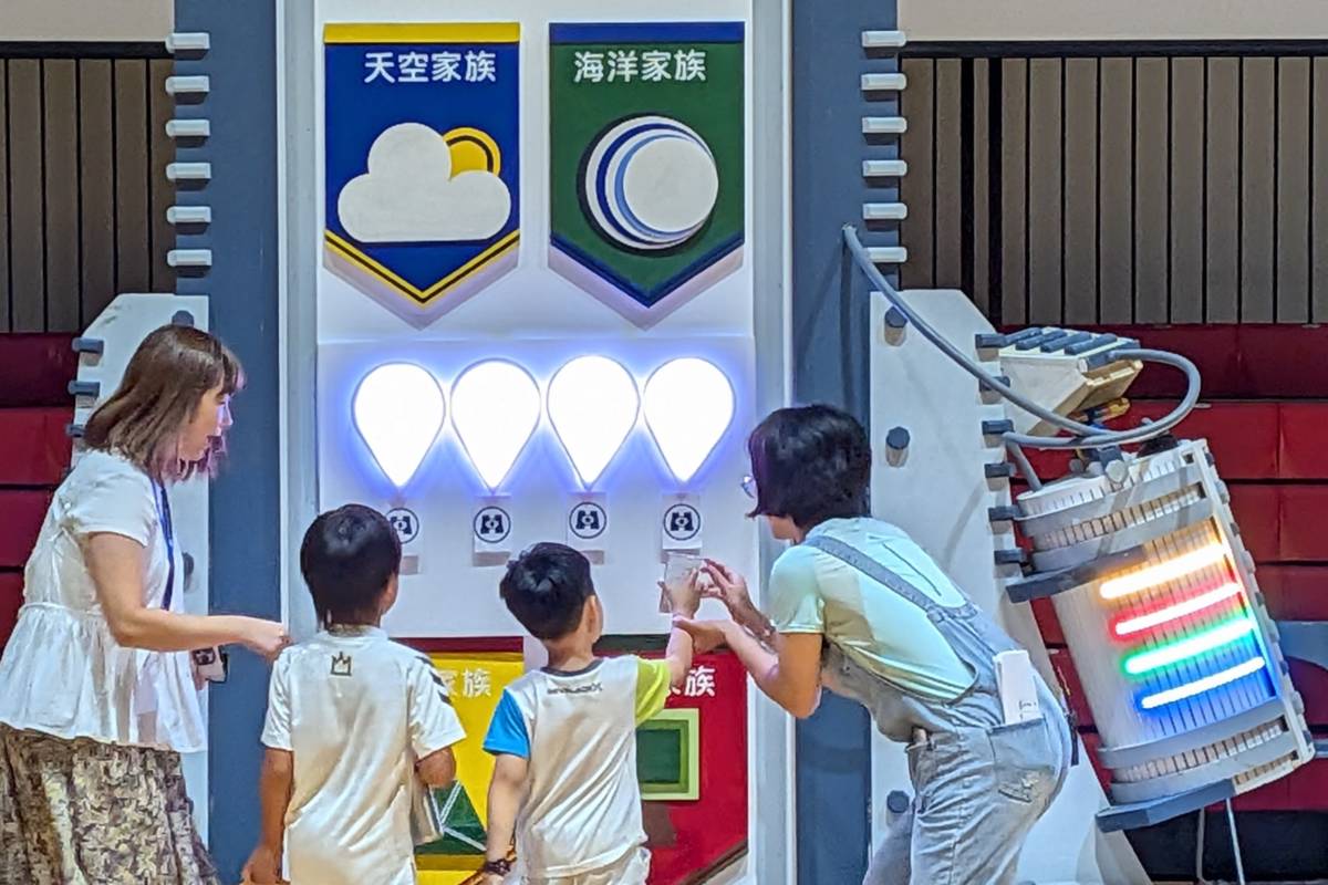 新生將手中的「家族魔法卡」放入家族門感應後，分配到所屬的家族