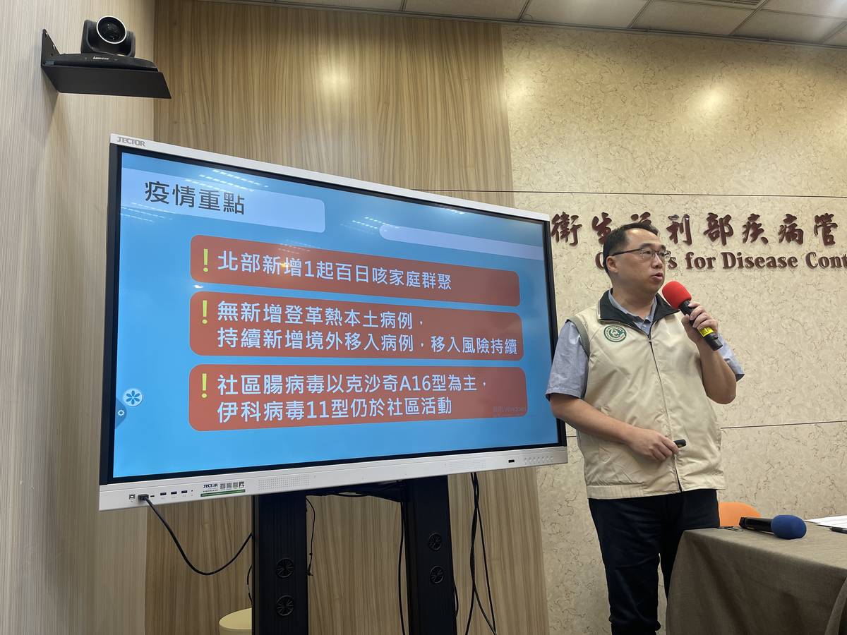 國內百日咳新增一起家庭群聚 病例數10年來最高