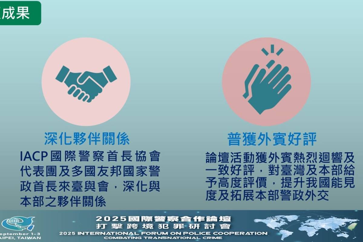 2025國際警察合作論壇  推動國際警政合作