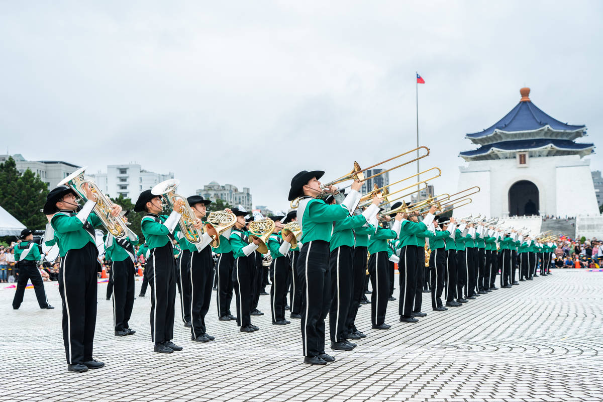 農大二高吹奏樂部2023年台美日四校聯合交流演出。(文總提供)