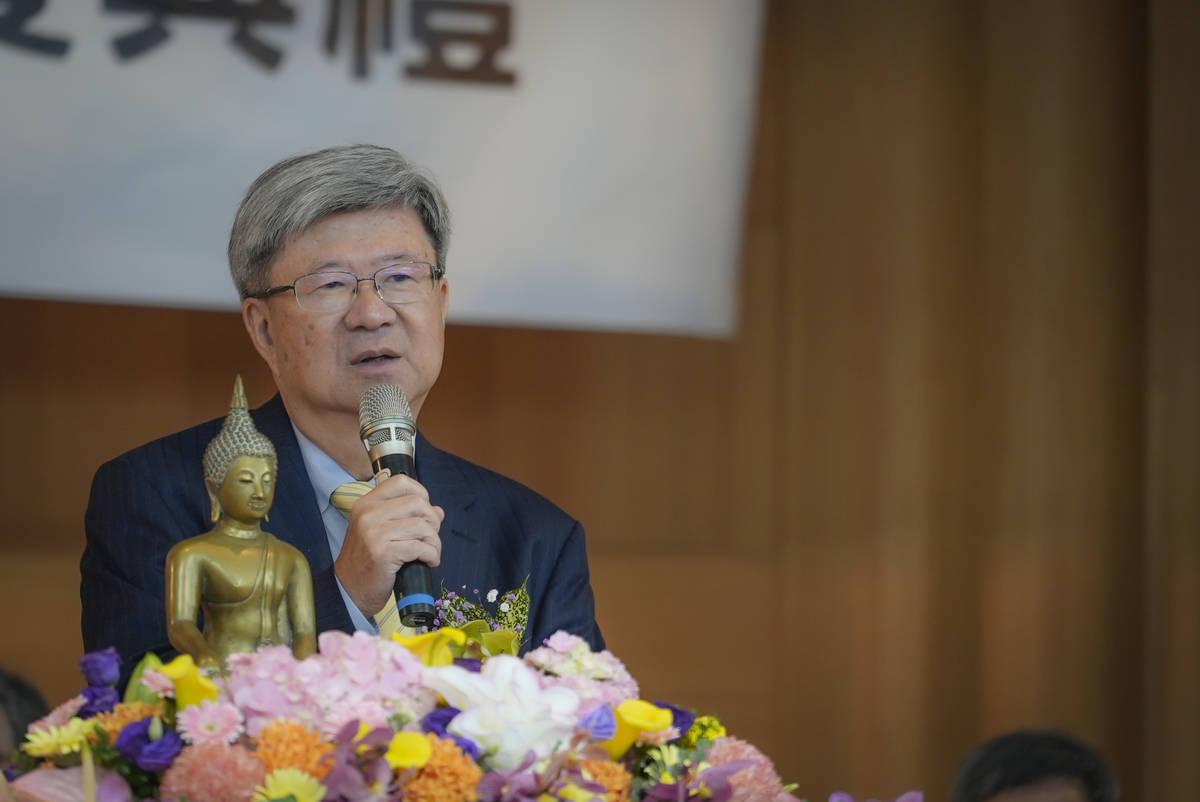 前教育部長吳思華參加華梵大學35週年校慶典禮並致詞。(華梵大學提供)