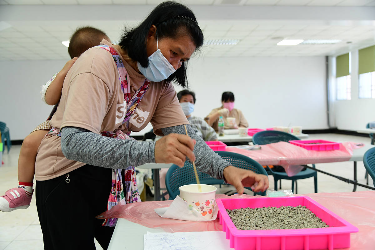 鹿角蕨×火山浮石手作植生板療育課程，自植生板製作到植株上板固定，學員皆以親手製作為核心理念。