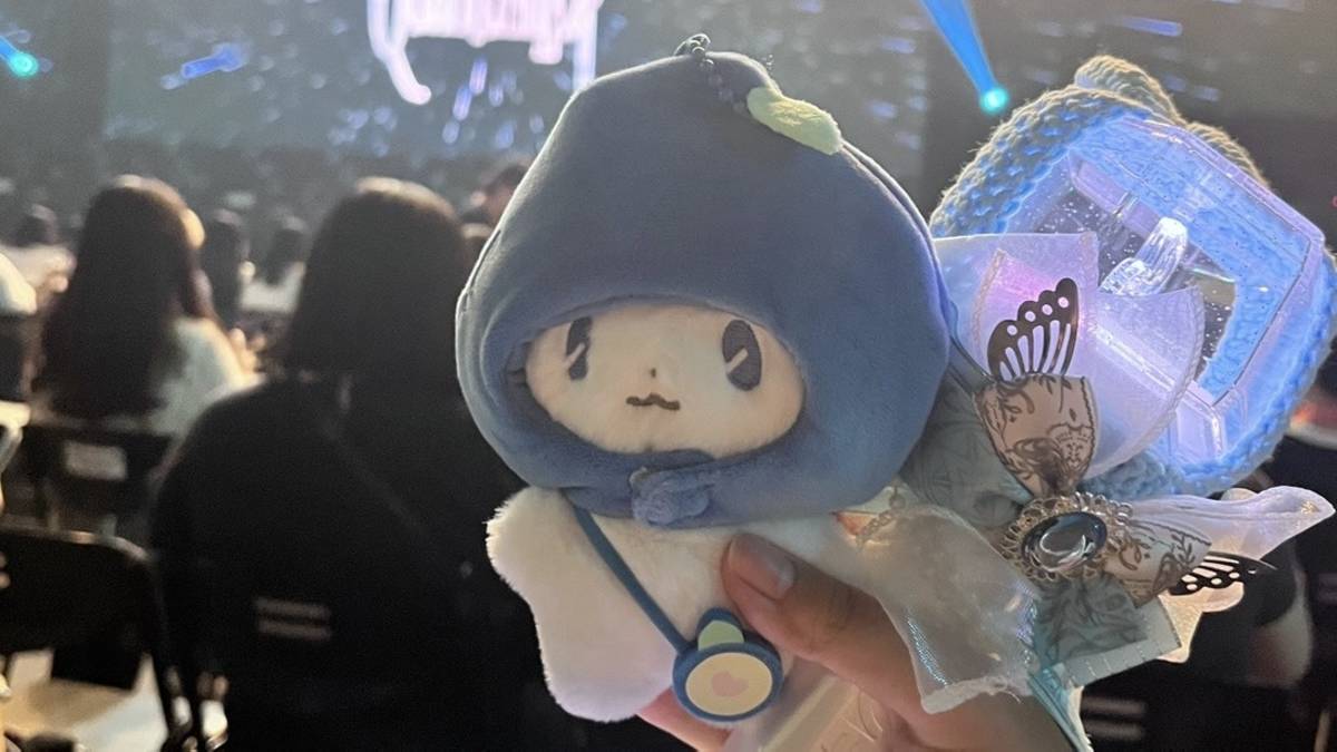 阿魚帶著藝俊的娃娃參加演唱會