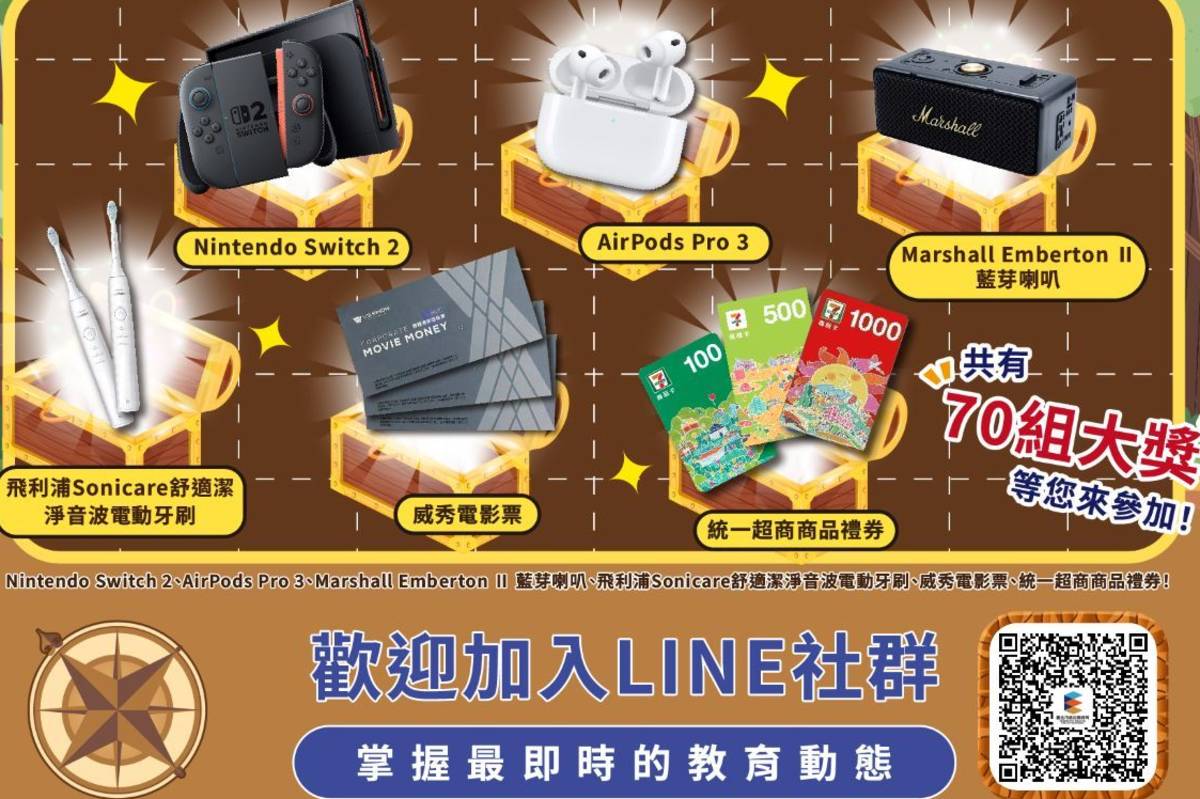 臺北市學生持數位學生證完成三項指定任務，即可參加抽獎