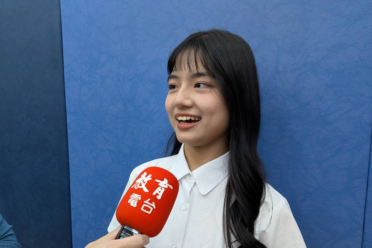 學生郭謹瑜分享，日方在實作課程相當投入，顯示對臺灣技職教育有濃厚興趣