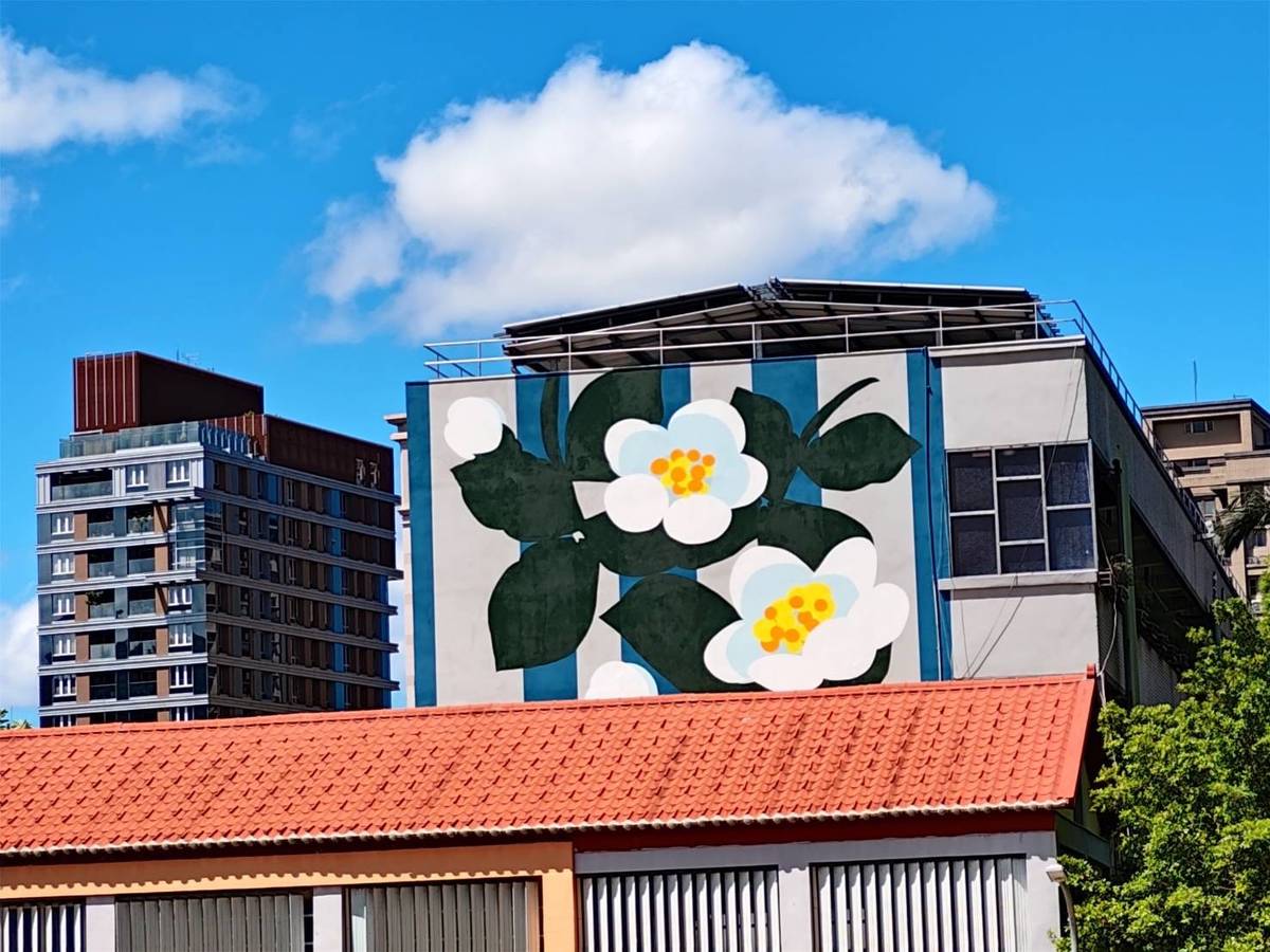 木柵國中配合鄉土課程設計外牆