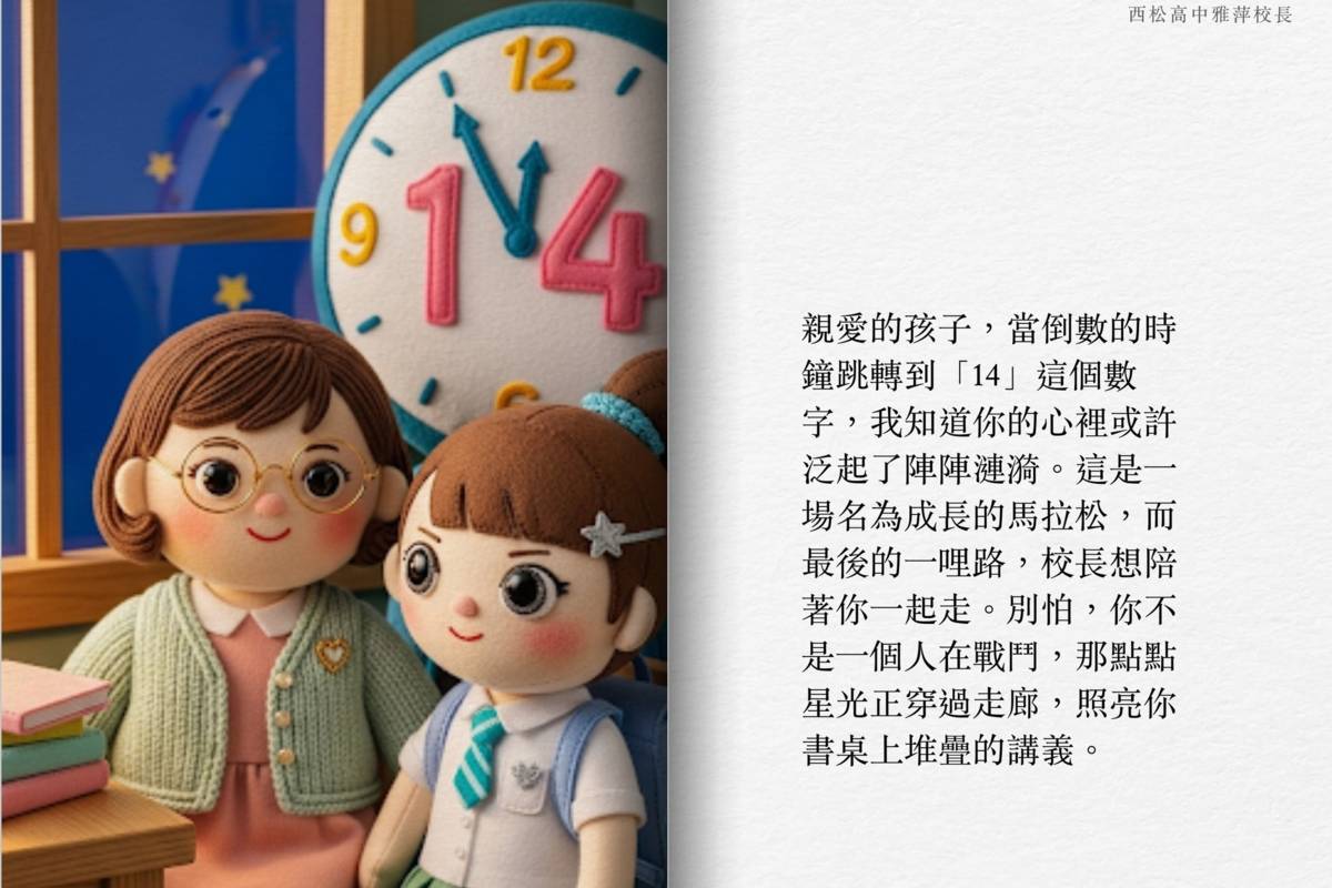 西松高中〈筆尖下的星光：給學測戰士的情書〉繪本溫暖陪伴考生