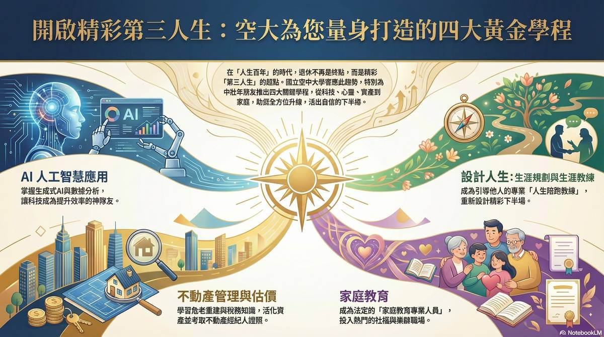 開啟精彩第三人生：空大為您量身打造的四大黃金學程
