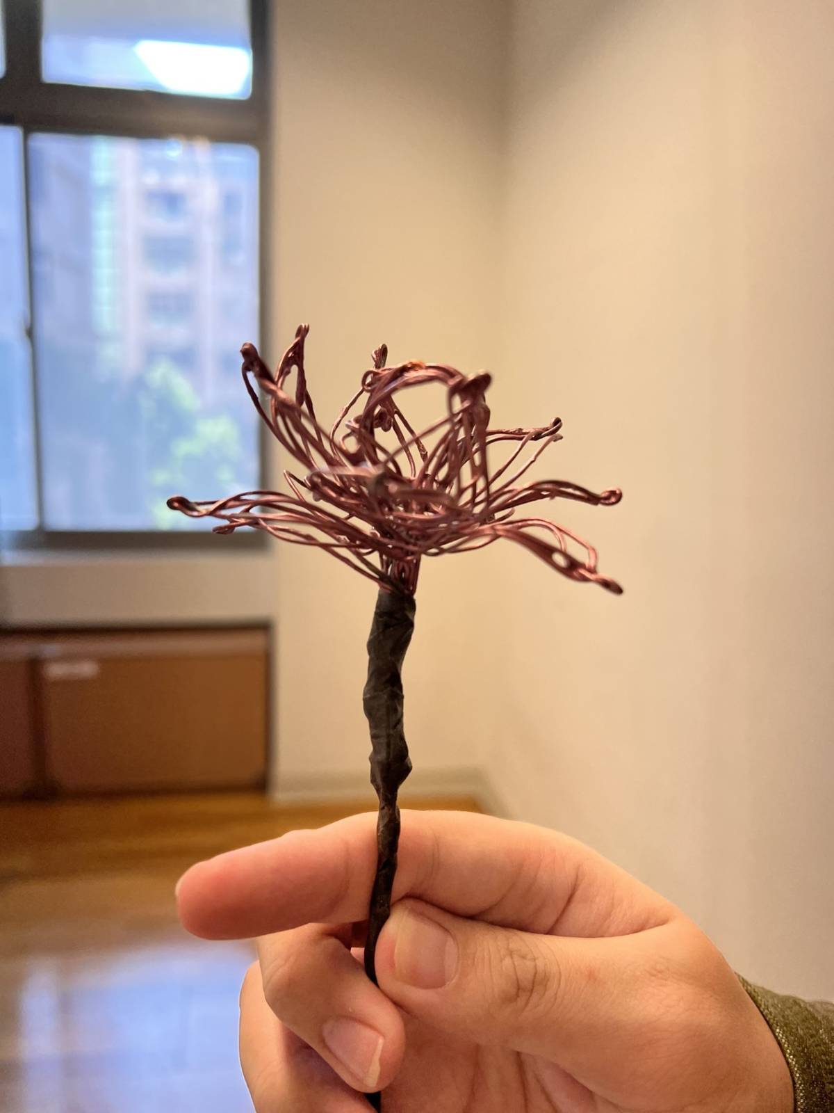 學生透過鐵絲花創作抒發情緒