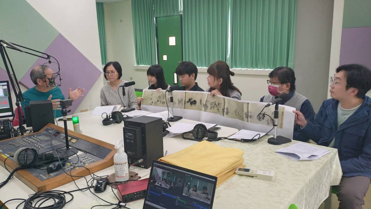 1150213陳易志校長訪問南科實中國中部焦子晴、邱瀚賢同學、南科實小國小部張雪莉、謝其秀老師，立人國小輔導主任侯育芬、教師陳冠宏，談校園藝術教育推廣成果