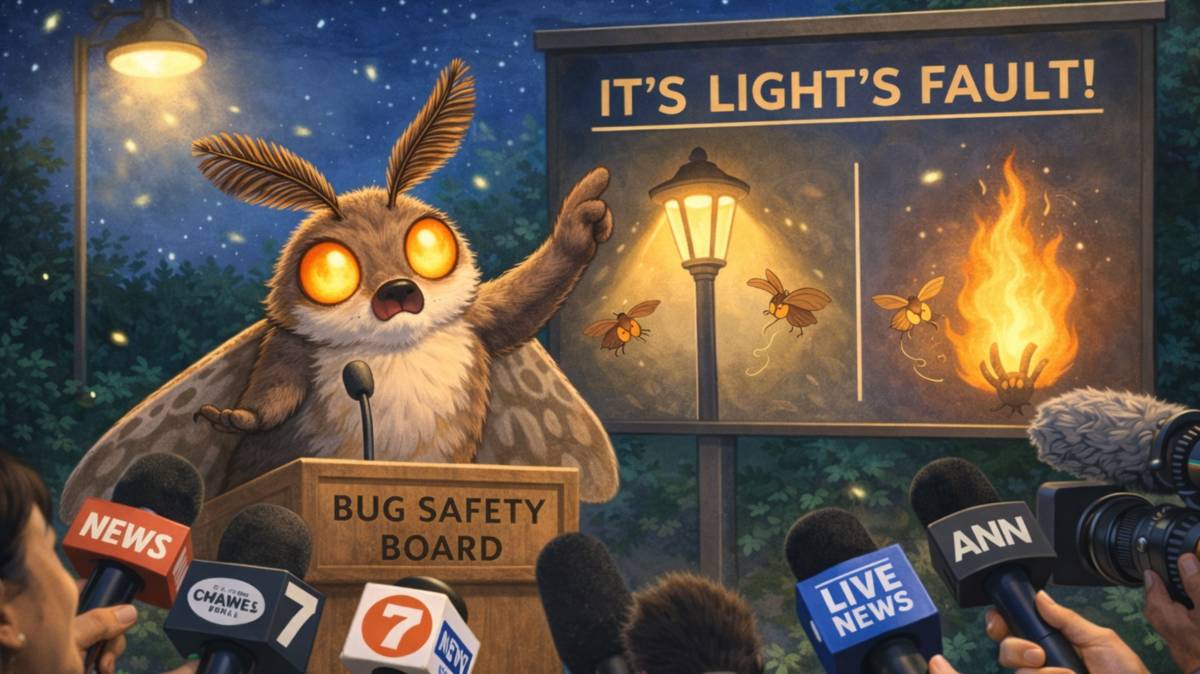 節目指出，飛蛾撲火不是浪漫，也不是自殺，而是一場人造光造成的意外。(照片由AI生成)
