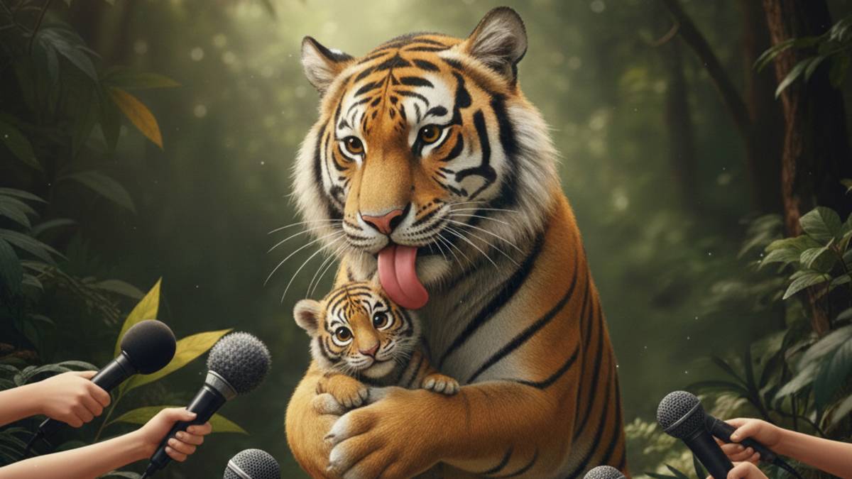 虎毒不食子？虎子控訴我差點沒命( 圖片由AI生成 )