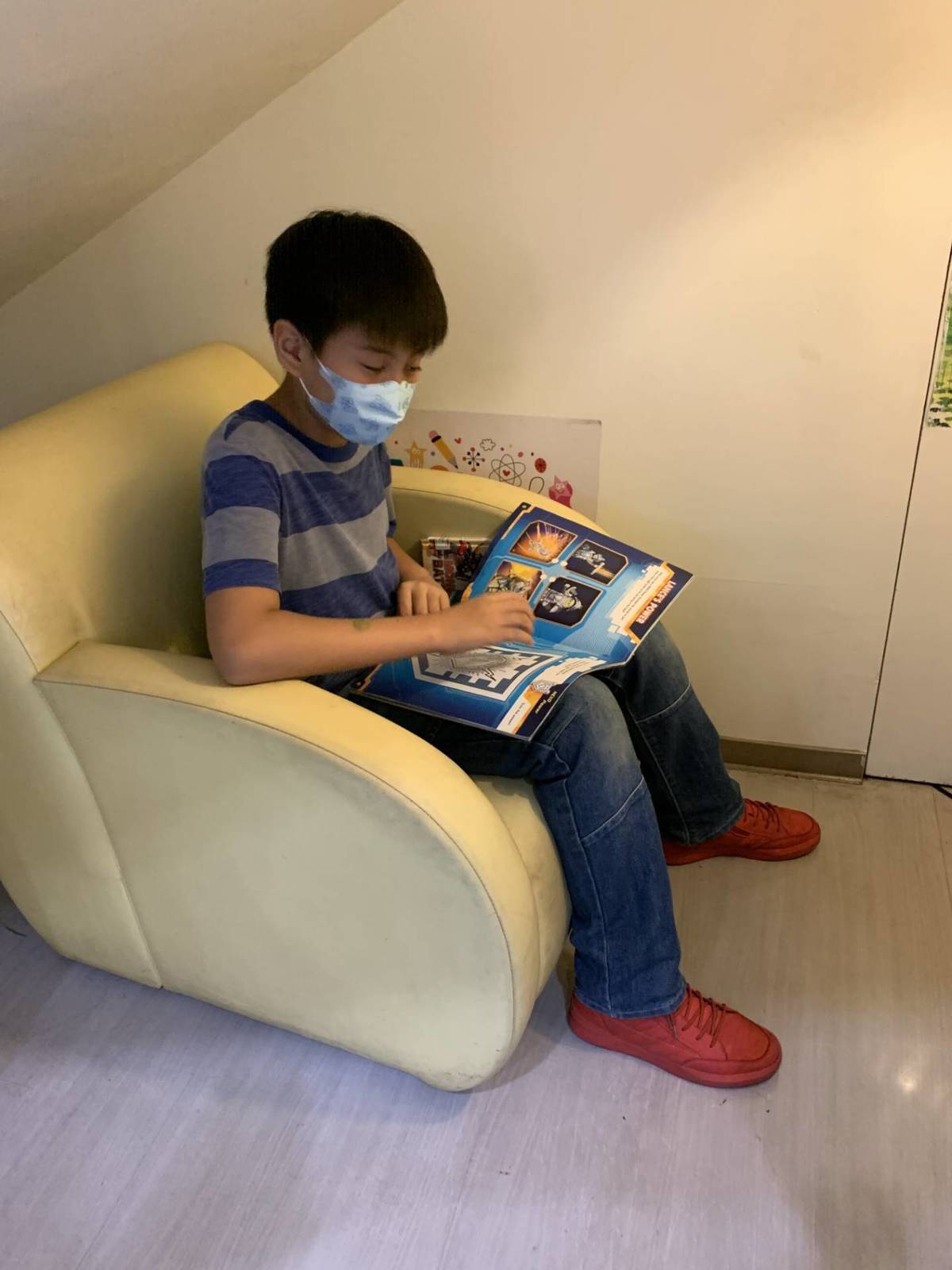 大安高工學生彥霆在參加獨輪車訓練後，有助於專心學習

