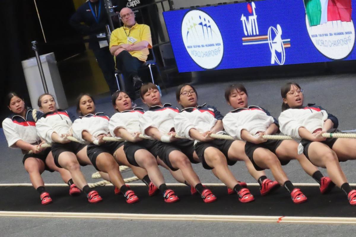 我國女子拔河代表隊參加2024世界室內拔河錦標賽。(運動部提供)